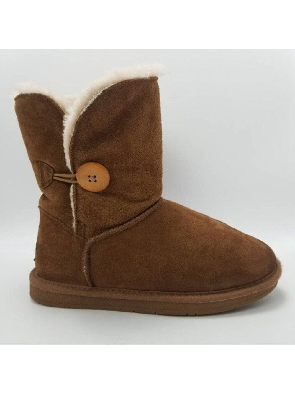 Tamarac Winter Boots Sonika Button Suede Shearling Lambs Wool Linning Size 7 M